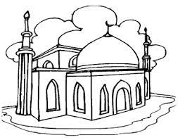 Gambar Mewarnai Gambar Gambar Mewarnai Masjid Untuk Anak Gambar Warna Sketsa