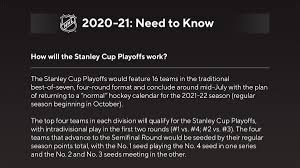See more of nhl playoff 2021 on facebook. Nhl Public Relations On Twitter When Will The 2020 21 Nhl Regular Season Schedule Be Announced