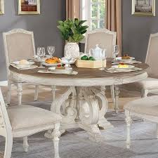 Choosing the perfect round dining set for your orange county home is all about utilizing your space. Arcadia Round Dining Table Antique White Furniture Of America Furniture Cart