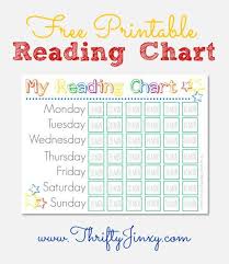 Printable Reading Chart Jinxy Kids