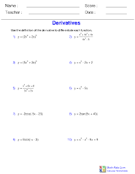 Topics include functions, limits and continuity, derivatives, and integrals. Calculus Worksheets Differentiation Rules For Calculus Worksheets Calculus Quotient Rule Ap Calculus