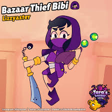 In this campaign, we're reimagining bibi and bea as either heroes or villains in the brawl stars world. Skin Concept Bazaar Thief Bibi Brawlstars