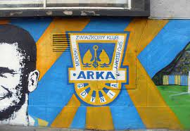 Arka gdynia logo polish football club and mesh arka gdynia ekstraklasa gdynia poland football digital art. File Logo Of Arka Gdynia At Graffiti At Ulica Jozefa Bema In Gdynia Jpg Wikimedia Commons