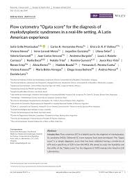 Pdf Flow Cytometry Ogata Score For The Diagnosis Of Myelodysplastic Syndromes In A Real Life Setting A Latin American Experience