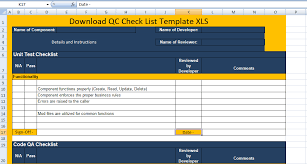 Download Qc Check List Template Xls Excel Xls Templates Checklist Template List Template Templates
