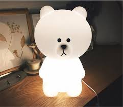 Led Cute White Teddy Bear Table Lamp Floor Lamp Bedside Night Light Free Shipping Night Lights Aliexpress