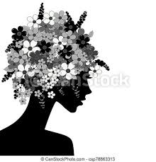 Dreamstime is the world`s largest stock photography community. Black Woman Profile With Flowers In Her Head Canstock