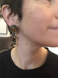 AMY KAHN RUSSELL AKR STERLING SILVER TIGER'S EYE PEARL DANGLE CLUSTER  EARRINGS