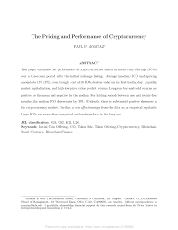 We can easily assume that at the price of the token is equal to the sale price during the ico. Pdf The Pricing And Performance Of Cryptocurrency