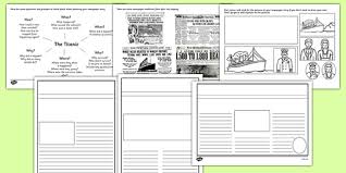 Set aside time each day to tackle one article at a time. The Titanic Newspaper Writing Frames Teacher Made