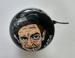 Johnny Cash, Bicycle Bell, Bike Bell, Ring of Fire, Rock and Roll  Memorabilia, Bike Accessory, Bike Gift, Custom Painting, Biker Gift, Biker 