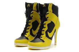 Black And Yellow High Heels Nike Dunk High Womens High Heels Black Yellow Shoes Nike High Heels Black High Heels Yellow Womens Shoes