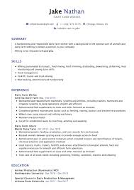 Dairy Farm Worker Resume Sample Resumekraft