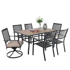 The luxurious extendable dining table sets from our collection can truly help transform your dining room into a contemporary, sophisticated and timeless entertaining space. Patio Table Chairs Set For 8 With Swivel Patio Dining Chair Clearance For All Weather And 1 Extendable Large Patio Table For 6 8 Person Phi Villa 9 Piece Outdoor Dining Sets