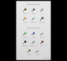 Notes +7 attack damage item data information: Vanilla Hammers Mods Minecraft Curseforge
