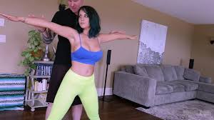 Yoga teacher fucks busty brunette in leggings