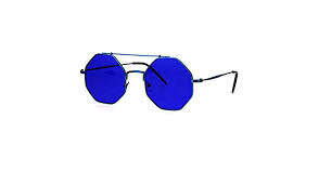 It has 4 vertices but looks like an octagon. Buy Pastl Uv 400 Flat Top Metal Frame Octagon Shape Blue Sunglasses 4331600439 At Amazon In
