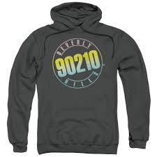 90210 Color Blend Logo Pullover Hoodie Adult Unisex Fandom Charcoal Hoodies Beverly Hills 90210 Graphic Shirts