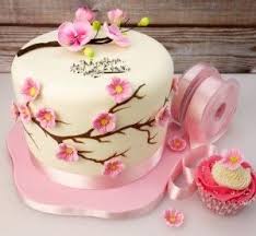 Fondant Cake Ideas For Mother S Birthday Kinds Of Online Services Available Cherry Blossom Cake Birthday Cake For Mom Mom Cake