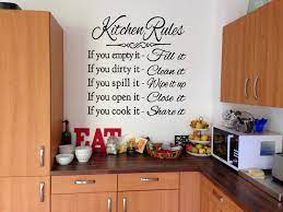 Kitchen quotes wall stickers kitchen lettering wall decal kitchenware with sayings wall ootsr wall sticker decor, 'the kitchen' quote wall stickers, wall decals for kitchen décor home art. Kitchen Rules Vinyl Wall Decal Sticker Home Living Vinyl Etsy