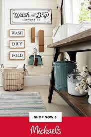 Shop Spring Decor At Michaels Grab A Decor Sign Or New Woven Basket Or Add Accents Of Wood To Your Hom Laundry Room Decor Dream Laundry Room Laundry Room Diy