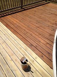 Easy to use, just clean deck or patio surface and apply with a roller. How And With What Do You Stain A Deck Once It Is Installed