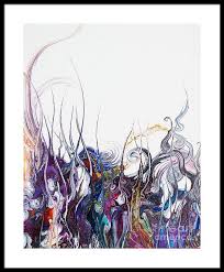 Weedy Spikey Spirally Fantasy Garden 4334 Framed Print By Priscilla Batzell Expressionist Art Studio Gallery Expressionist Art Canvas Art Art