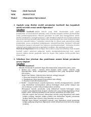 Check spelling or type a new query. Manajemen Operasional Tugas 28 Okt Docx Nama Ade Rudiansyah Nim B1031171125 Kelas Akuntansi C Mata Kuliah Manajemen Operasional Pertanyaan 1 Apakah Course Hero