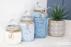 Diy mason jar canisters i am stopping in today to share a quick project with you all. Mason Jar Canisters Diy Crafts By Amanda