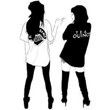 Tumblr Grunge Edits New Girl Drawing Drawings Of Friends Tumblr Outline