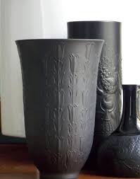 Bjorn Wiinblad Rosenthal Vase Matte Black Porcelain West Germany Studio Line Vase Matte Black Matte