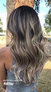 Dark Ashy Balayage With Extensions To Match And Some Pretty Beach Waves Marians Scissor Balyage Long Hair Beige Hair Dark Hair With Highlights