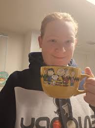 Today is my 49th birthday. Enjoying my coffee with Italian creamer. I guess  I should have brushed my hair before I took the picture but oh well it's my  birthday.