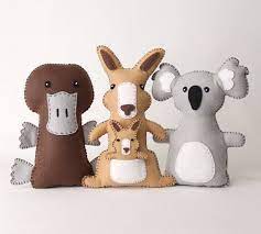 Australian Animal Sewing Patterns Felt Hand Sewing Patterns For Kangaroo Platypus Koala Plush Felt Stuffed Aussie Animals Pdf Svg Dxf Sewing Stuffed Animals Animal Sewing Patterns Australian Animals