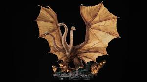The film, produced and distributed by toho studios, is the 18th film in the godzilla franchise. King Of Godzilla Statues King Ghidorah Statue Stretches 4 5 Feet Wing To Wing Shouts