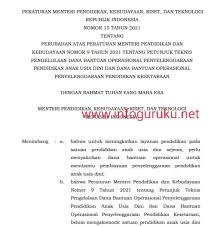 Demikian yang dapat saya bagikan. Download Permendikbud Nomor 15 Tahun 2021 Tentang Perubahan Atas Permendukbud Nomor 9 Tahun 2021 Tentang Juknis Bos Paud Dan Kesetaraan Infoguruku