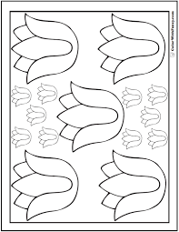 Each custom page features a different toothy theme, and the collection includes a variety of difficulty levels. Tulip Flower Coloring Pages 14 Pdf Printables