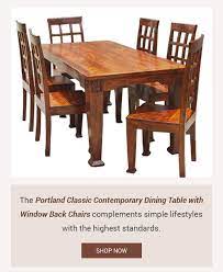 Portland Classic Contemporary Dining Table With Window Back Chairs In 2021 Dining Table Contemporary Dining Table Dining Table Dimensions