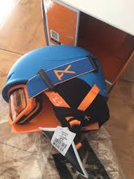 New Burton Anon Define Snow Helmet W Goggles Blue Orange Youth 48 51cm S M Boa