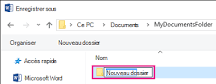 Créer un dossier - Support Microsoft