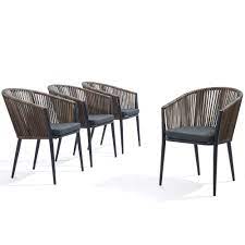 Shop allmodern for modern and contemporary outdoor dining chairs to match your style and budget. Modern Patio Rattan Dining Chairs Set Of 4 Comfy High Bow Back Metal Windsor Arm Chairs Stackable For Outdoor Garden Cafe Restaurant Bistro Bar Dinette And Hotel W Cushions Clearance Buy Online In