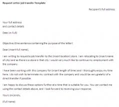 Request Letter Job Transfer Template Request Letter Sample