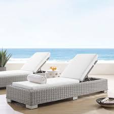 Outdoor lounge chairs & chaises. Conway Sunbrella Outdoor Patio Wicker Rattan Chaise Lounge Contemporary Modern Furniture Modway