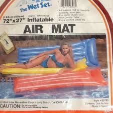 Giant floating mat pool float. Vintage 1984 Inflatable Air Mat Float Raft Pool 72 X 27 Neon Orange The Wet Set Ideas Of Pool Float Poolfloat Wet Set Inflatable Pool Pool Floats
