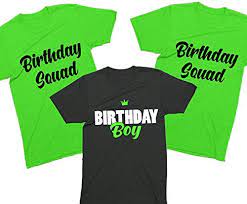 Orders $99+ ship for free · free shipping over $49 Amazon Com Custom Birthday Boy And Birthday Squad Shirts Kids Youth Unisex Shirt Neon Green Shirts Handmade