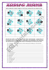 zodiac signs esl worksheet by keyeyti