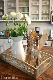 It's amazing how a look is so much more pulled together when a tray is involved. Kitchen Organizing With Countertop Trays Brandi Sawyer Farmhouse Kitchen Decor Tray Decor Kitchen Counter Decor