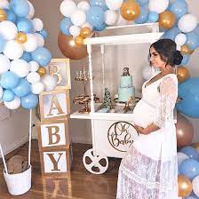 Blue White And Gold Balloon Arch At Yasmina S Baby Boy Shower Babyboyshower Babyboyshowertheme Babybo Baby Bear Baby Shower Blue Baby Shower Baby Boy Shower