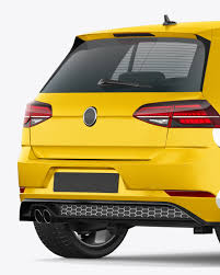 Download Hatchback 5 Doors Mockup Back Half Side View In Vehicle Mockups On Yellow Images Object Mockups PSD Mockup Templates
