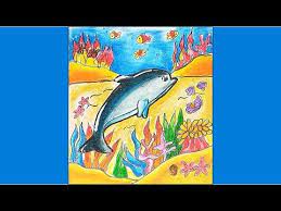 Cara Menggambar Dan Mewarnai Hewan Ikan Lumba Lumba Dengan Gradasi Warna Crayon Oil Pastel Youtube Cara Menggambar Gambar Hewan Gambar